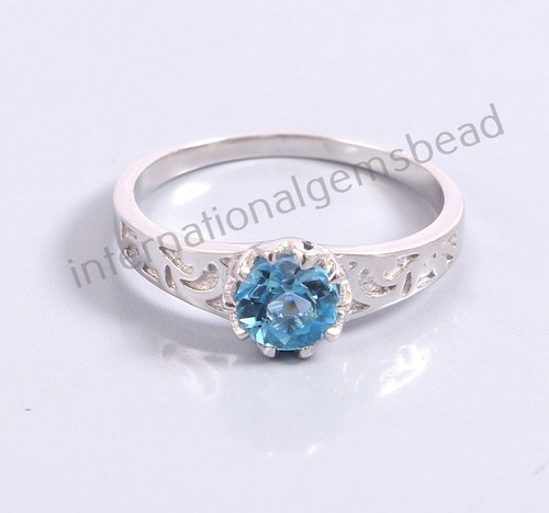 Swiss blue topaz ring - blue,